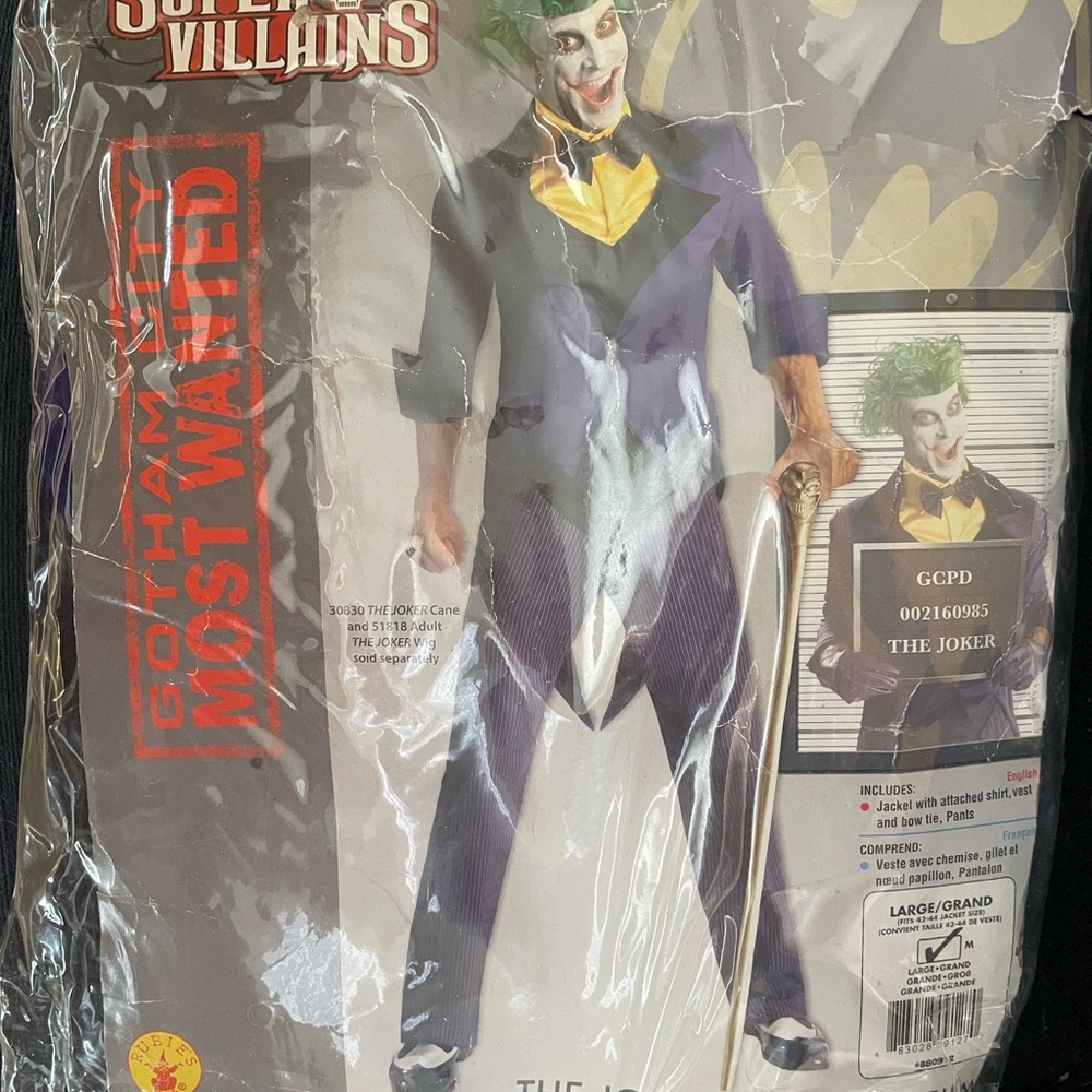 Adult Joker Costume - Gotham City Most Wanted Batman DC Super Villains